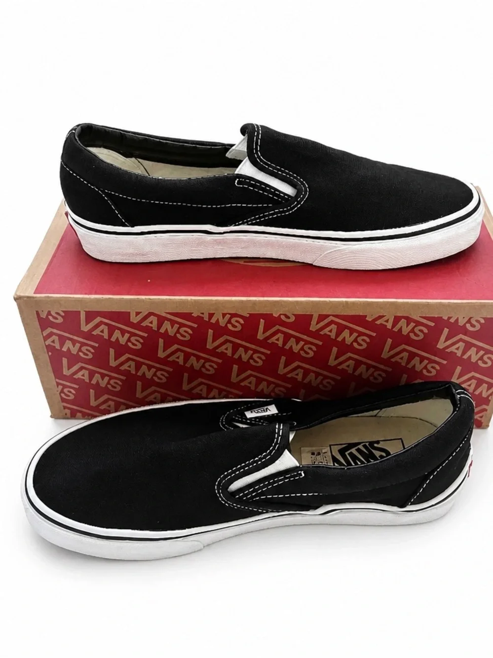 Vans Classic Slip-On Loafers - Black & White